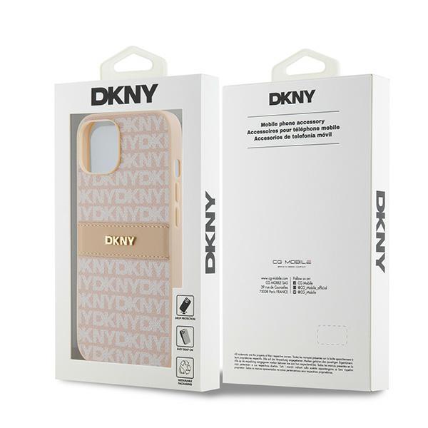 Dkny Dkhcp14Sprthslp Iphone 14 / 15 / 136.1 Růžový/Pink Tvrdé pouzdro Kůže Mono Pruh & Kovové Logo