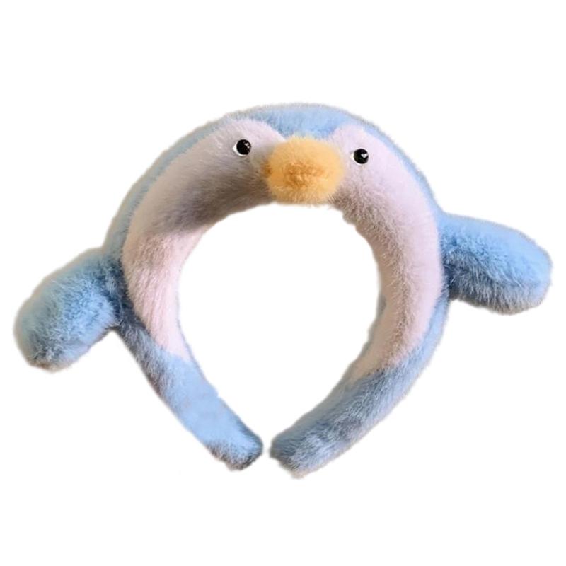 

Adjustable Penguins Shaped Hairband Breathable Cloth Headbands Fashion Cosplay Headgear for Adults Children синий