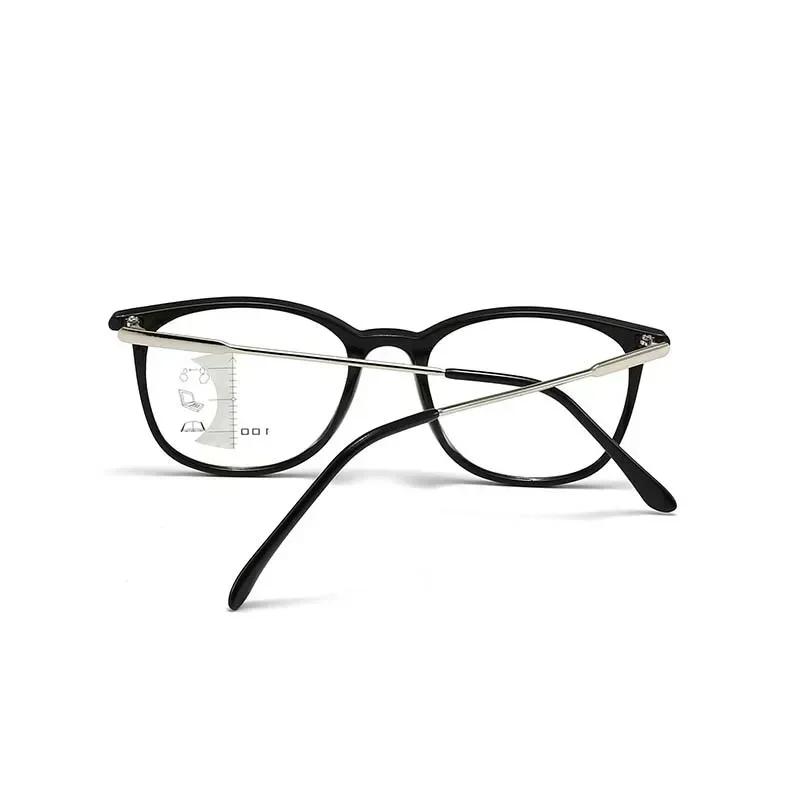 Finished Ladies Gents's Blue Light Blocking Age-Related Vision Loss Glasses Fashion Trend Rx Multi-Focus Hyperopia Glasses To +3.5