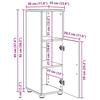 Bathroom Cabinet with Storage and Door Rustic Wood Finish 30 X 35 X 95 Cm