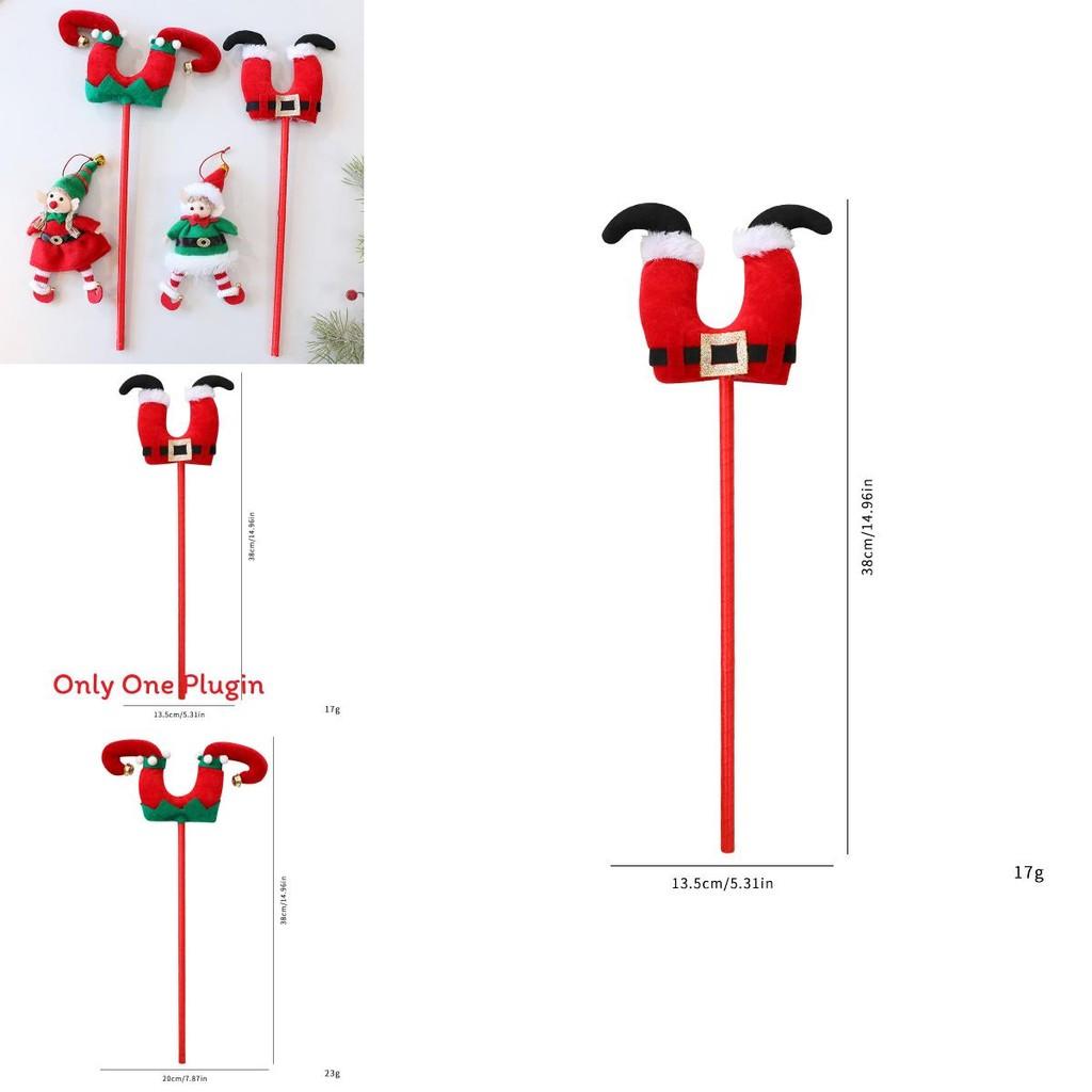 Christmas Elf Leg Santa Claus Plush Figurine With Cartoon Style For Seasonal Tree Decor