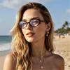 Retro Cat Eye Glasses with Blue Light Blocking Flat Lenses