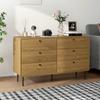 Chest of Drawers, 6 Drawer Dresser - Oak