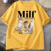 MILF Unisex Amo i Felini Cottagecore Gatti Maglietta per Donne Unisex Amante dei Gatti T-shirt Divertente con Cuccioli Stampati Larga Streetwear