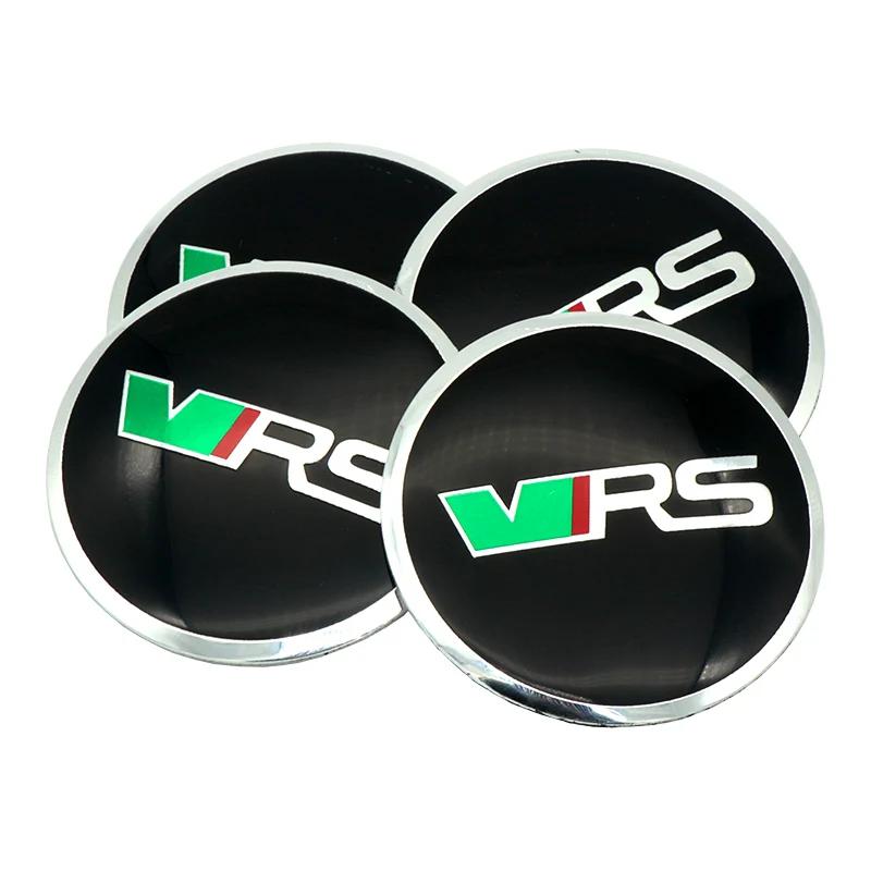 2026 Hot 4PCS 56mm Aluminium Alloy Auto Car R Wheel Hub Center Caps Emblem Sticker For Skoda Octavia A7 Rapid Fabia Superb VRS V