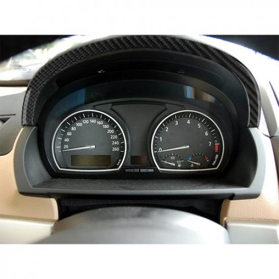2Pcs Carbon Fiber Front Trument Speedometer Cover Trim For BMW X3 E83 2004-10