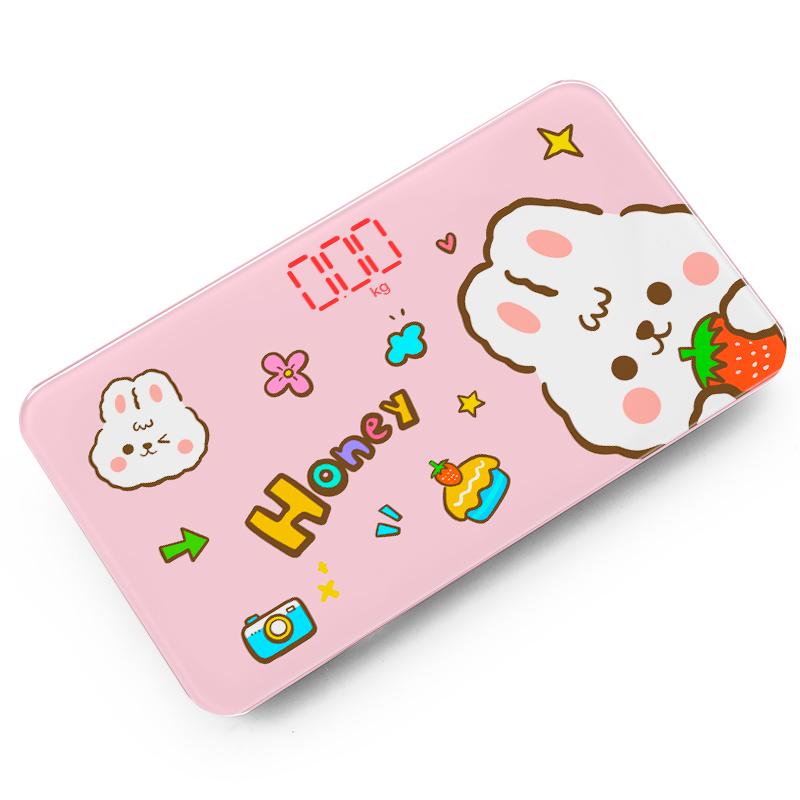 Portable Mini Cartoon Bathroom Scale Electronic Weight Scales Bascula Lcd Digital Scale Body Weight Smart Balance Boarding Scale
