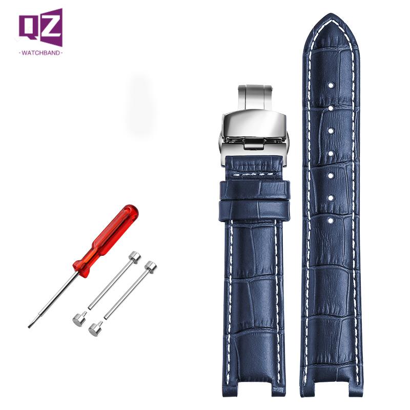 Senior COW LEATHER Watch Strap for GC Watches Band 22*13mm 20*11mm Notched Watchband Genuine Leather Blue Wristwatches Belt