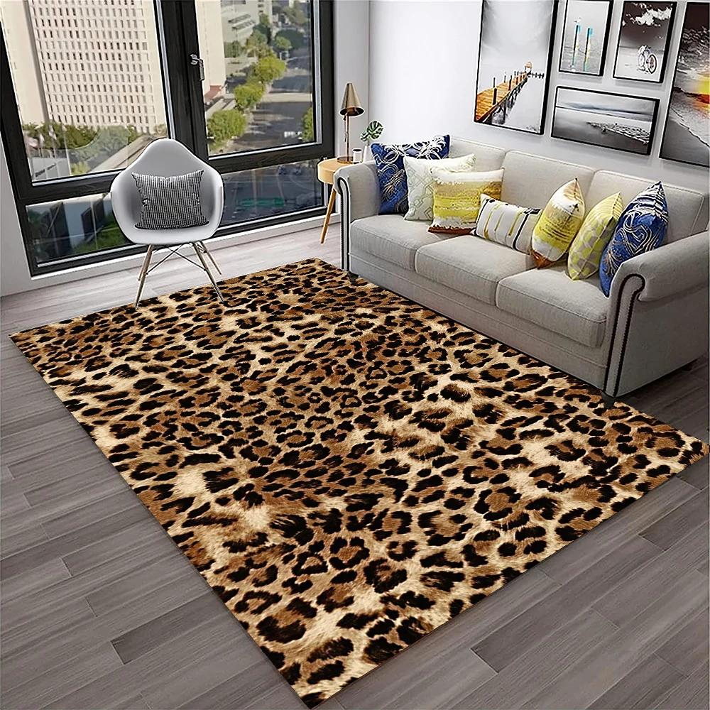 Wild Leopard Stripe Print Series Carpet Rug for Home Living Room Bedroom Sofa Doormat Decor,kid Play Area Rug Non-slip Floor Mat