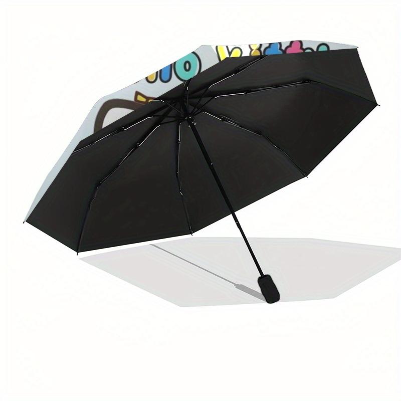 Hello Kitty, Character Automatic opening and closing folding umbrella with 8-rib frame and compact travel design, perfect for all occasions