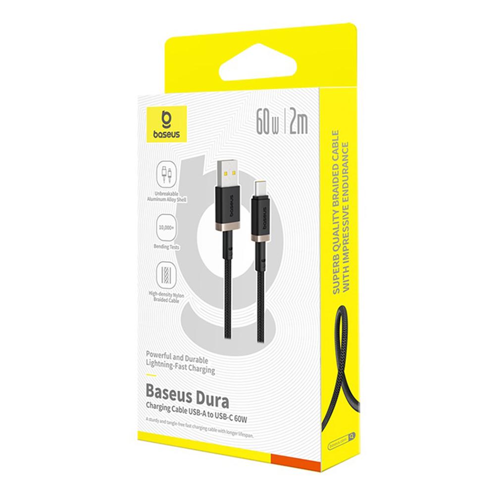 BASEUS Dura Series USB-A to USB-C PD 60W Fast Charging Cable Data Cord,Length: 2m