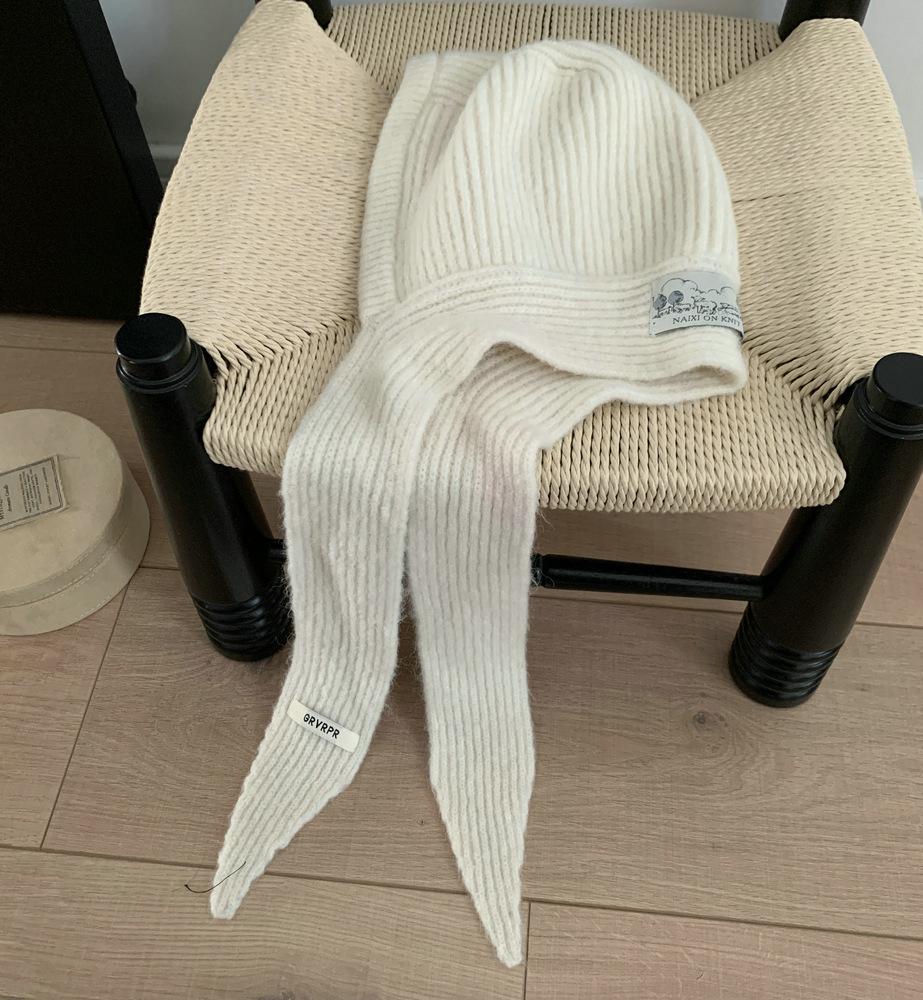 Winter Korea Warm Versatile Knitted Scarf Thickened Hat Scarf Integrated Ear Protector Wool Hat Trend