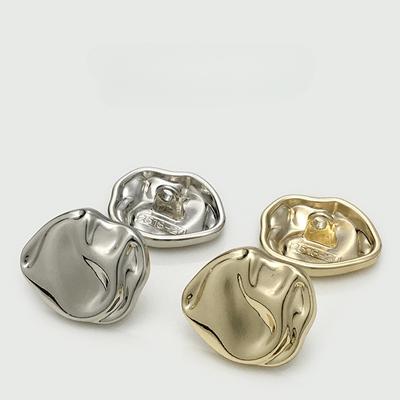 10pcs Irregularly Shaped Buttons Beautiful Gold/Silver Color Metal Shank Buttons Clothing Sewing Accessories