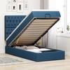 Ottoman Bed with Mattress Blue 80x200 Cm Fabric