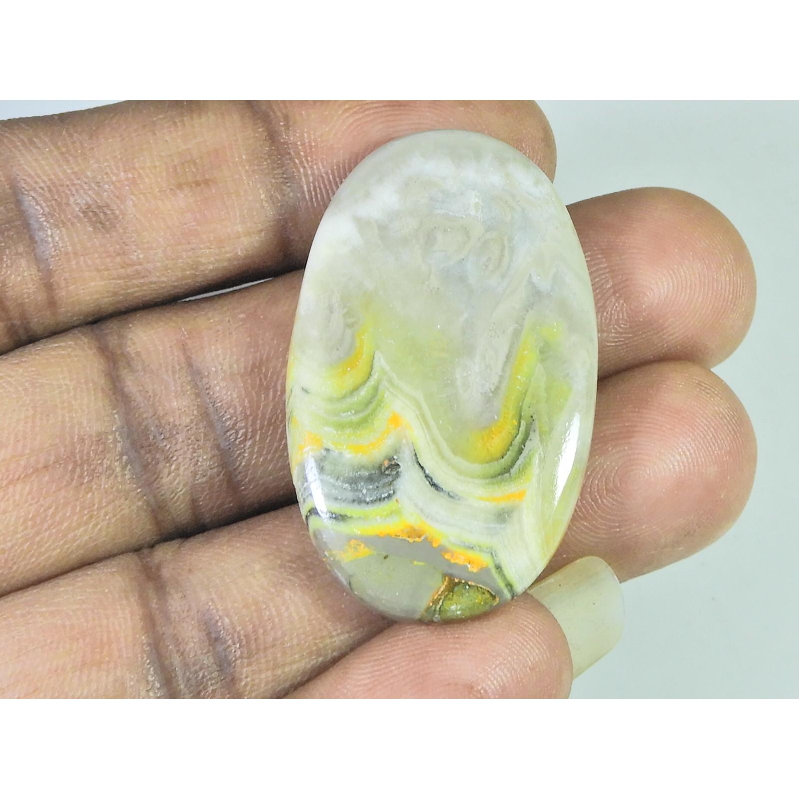51Cts.Natural Bumble bee Jasper Oval Cabochon Loose Gemstone 25X42X05 MM B-387