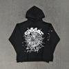 American High Street Spider Web Letter Print Hoodie Loose Drop Shoulder Streetwear Pullover Sweatshirt Teens Youth