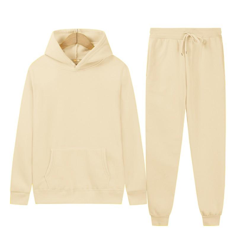 Mens Fleece Hoodie Set Casual Loose Fit Warm Winter Outfit Long Sleeve Pullover Pants