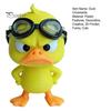 Office Desk Ornaments 3D Printed Angry Yellow Duck Figurine with Detachable Swimming Goggles, Funny Unique Shelf Decorations Statue, Desktop Ornament