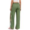 Women Gradient Side Hook and Loop Closure Easy Open Post Surgery Recovery Care Long Pants Elastic Waistband Lightweight Fabric
