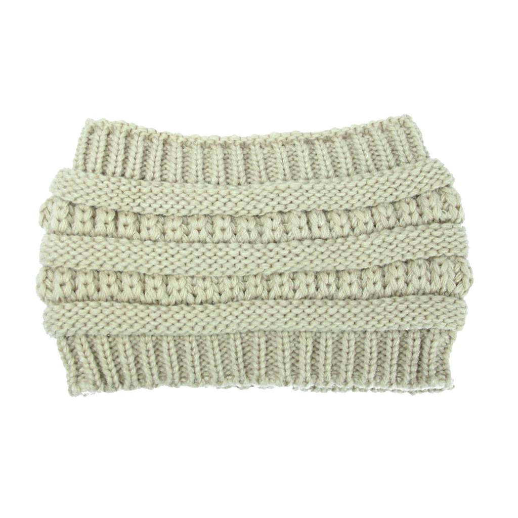 Women Fashion Outdoor Solid Splice Hats Crochet Knit Holey  Cap Headband