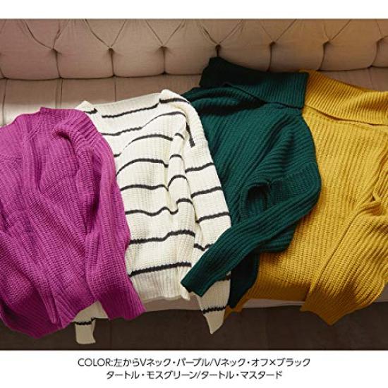 Kobe Lettuce Drop Shoulder Simple Loose Knit Top Free Size Turtleneck Yellow [N701]
