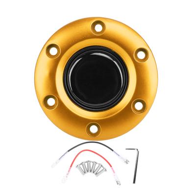 Car Steering Wheel Center Cap Interior Steering Wheel Horn Button Switch for 6 Hole Steering Wheel