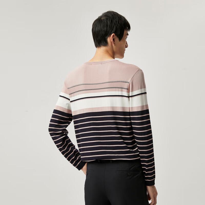

K-Boxing Men s Striped Round Neck Knit Sweater 170/M