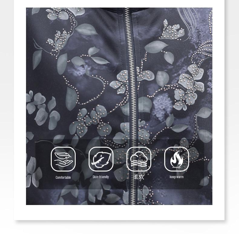 Women's Casual Spring Jacket - Mid-aged & Elderly, Long-Sleeved Printed Sportswear Suit