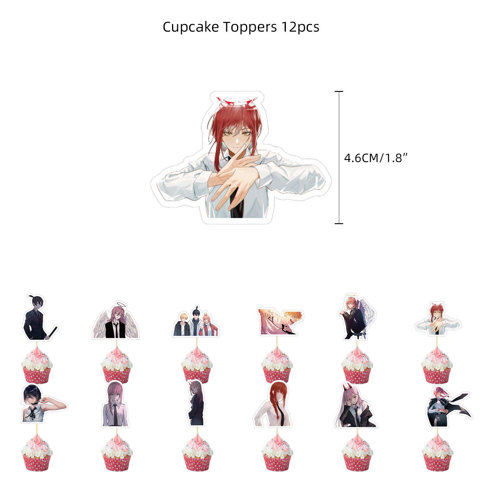 

Праздничные принадлежности Человек-бензопила Топпер для кекса Воздушный шар Баннер Украшение 12pcs Toppers