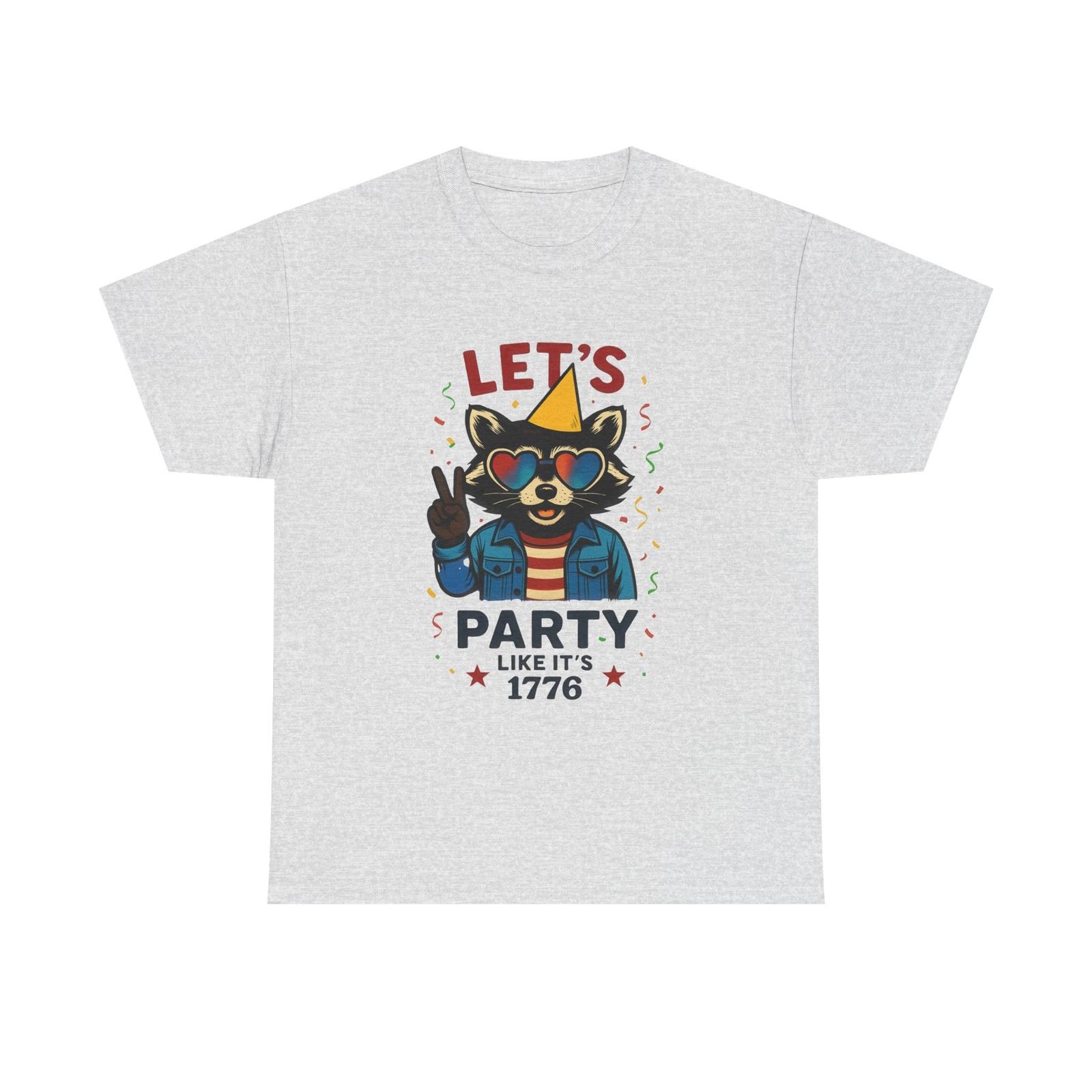 Celebrate Freedom Unisex Heavy Cotton Tee | Vintage Party Raccoon Animal Design M