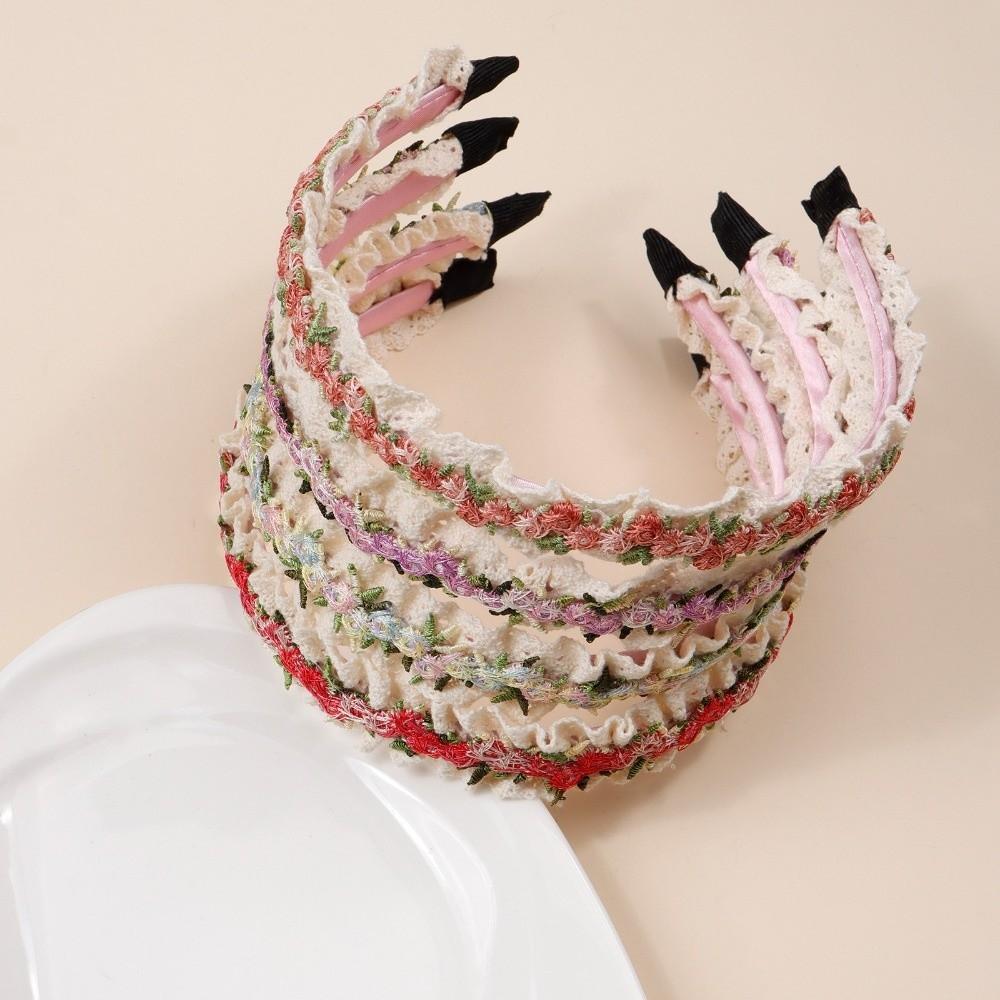 Korean Style Girl Hair Hoops Bezel Design Lace Headband  Ladies Boutique Hair Accessories
