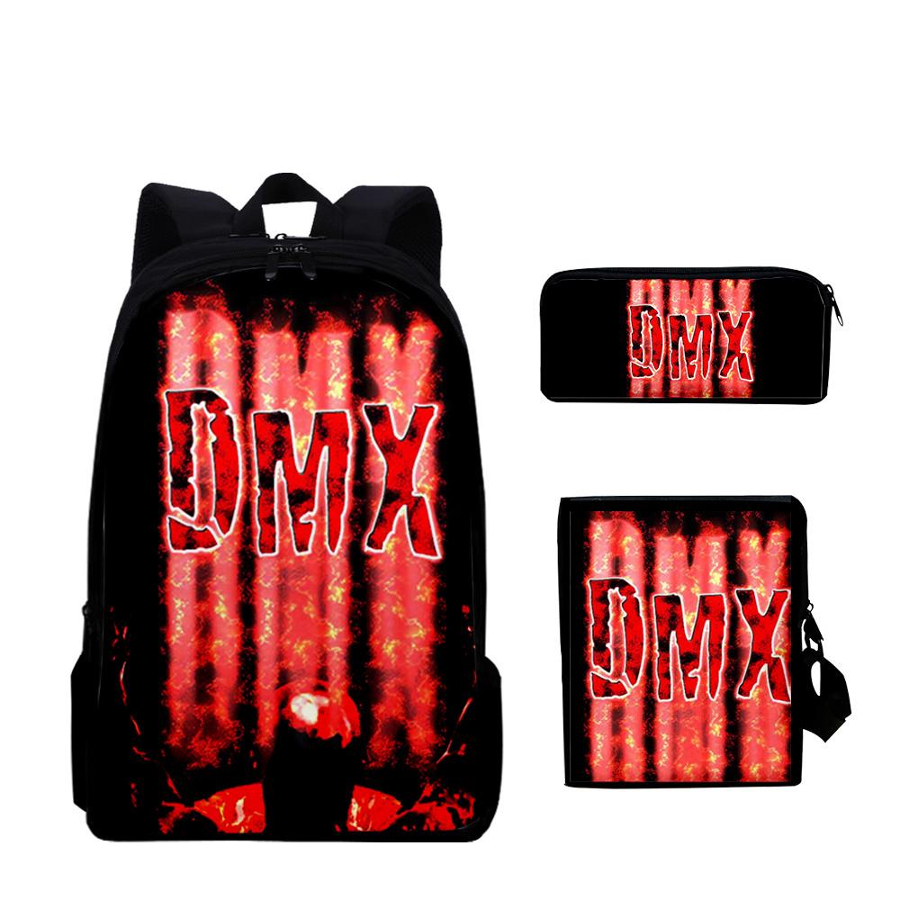 Klassiek Populair Earl Simmons DMX 3D Print 3 stuks/Set leerling Schooltassen Laptop Dagrugzak Rugzak Schuin gedragen schoudertas Etui