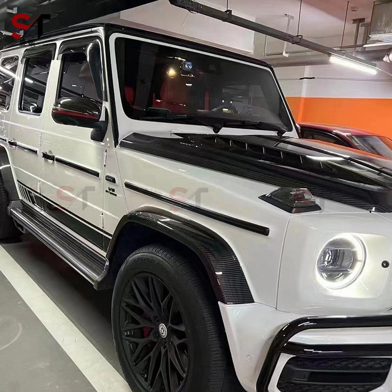 Mercedes-Benz G-Class W464 Dry Carbon Fiber Fender Flares Set - G63 Style, Front and Rear, 4 Pieces