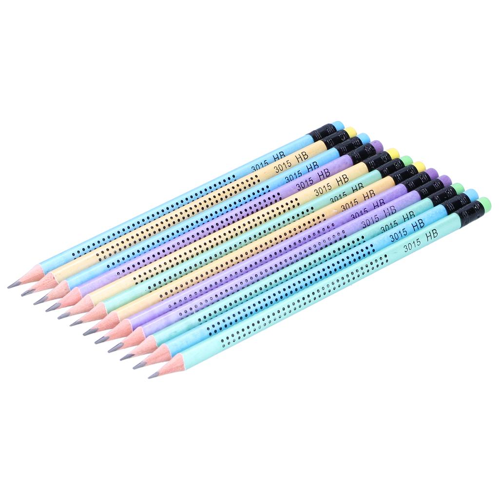 12Pcs Pencil Painting Composition NonSlip Pen Set with Sharpener Stationery Replacement