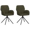 Swivel Chair Dining Room 2 Pcs Faux Suede Olive Green