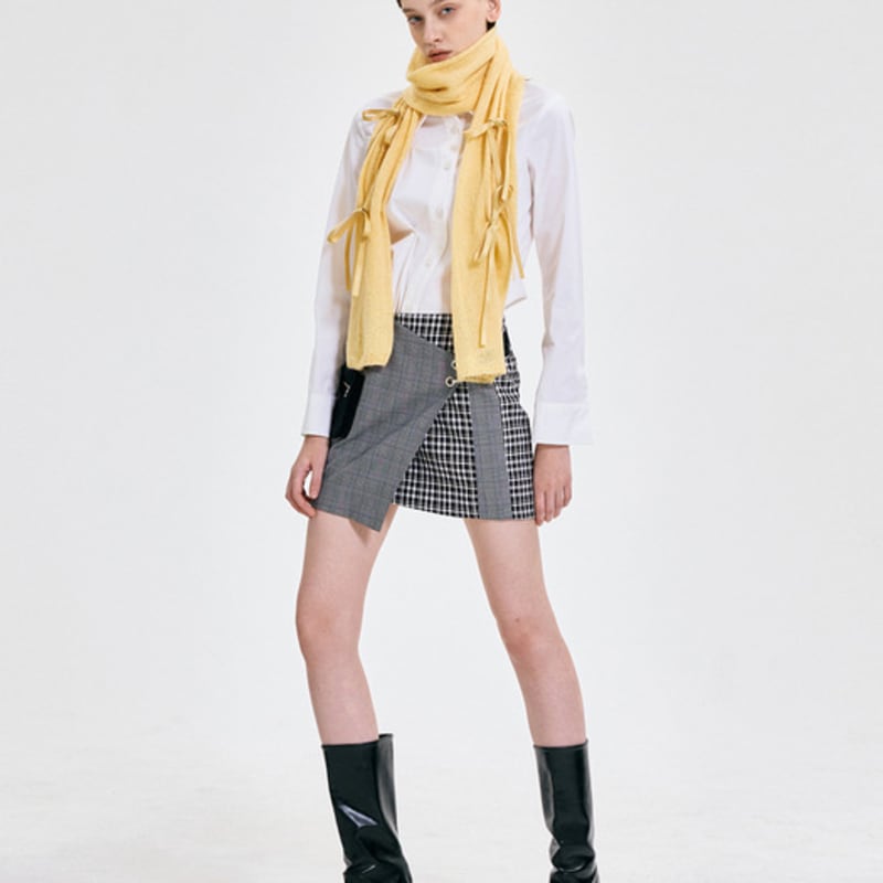 KIMZISU Ribbon Tied Muffler _ YELLOW