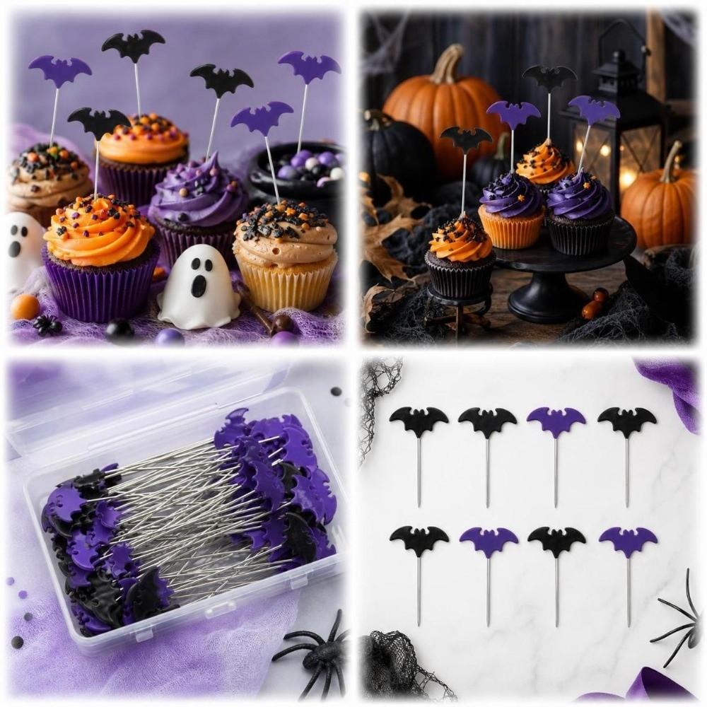 50/100Pcs Reusable Halloween Bat Sewing Needle Cartoon Embroidery Patchwork Pins Patchwork Craft