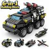 Urban SWAT Armored Vehicle Building Blocks Military Tank DIY Police Car Building Blocks Set Boys DIY Toys Christmas Holiday Gift