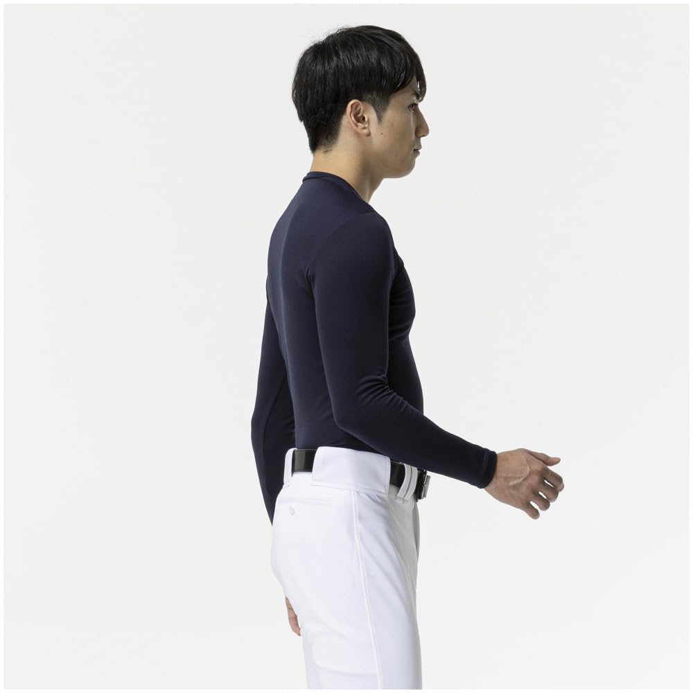 Mizuno Breath Thermo Bio Gear Baseball Undershirt (Low Neck, Long Sleeve), Size Small, Navy (12JABQ94), Directly Available at Mizuno Direct Stores