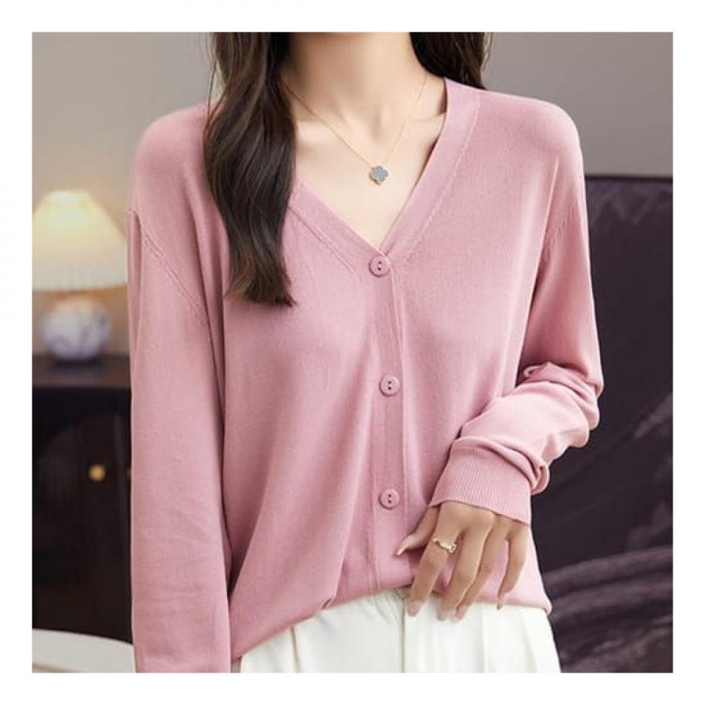 Navava Solid Thin Long Sleeve Knit Cardigan Nk2079