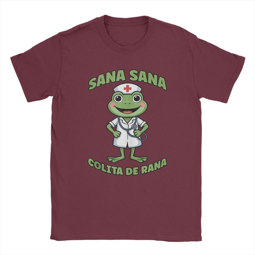 Funny Spanish Mexican Nurse Frog Sana Sana Colita De Rana T Shirts Unisex Cotton Casual Tshirt O Neck Tee Shirt Short Sleeve Tops