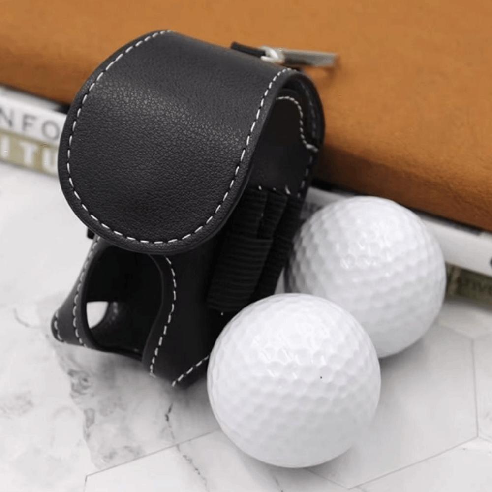 PU Leather Golf Ball Pouch Waist-Hanging Golf Ball Container  Golf Accessories