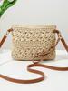 Bohemian Pleciona ze Słomy Torba Crossbody na Plaże z Frędzlami i Skórzanym Paskiem dla Kobiet