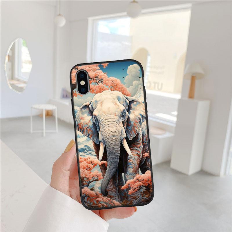 LO4 Animal Elephant Soft Shell Phone Case for Samsung Galaxy S20 S21 S22 Ultra FE + Plus A21S A22 A24 A25 A26 A30 A30S A31