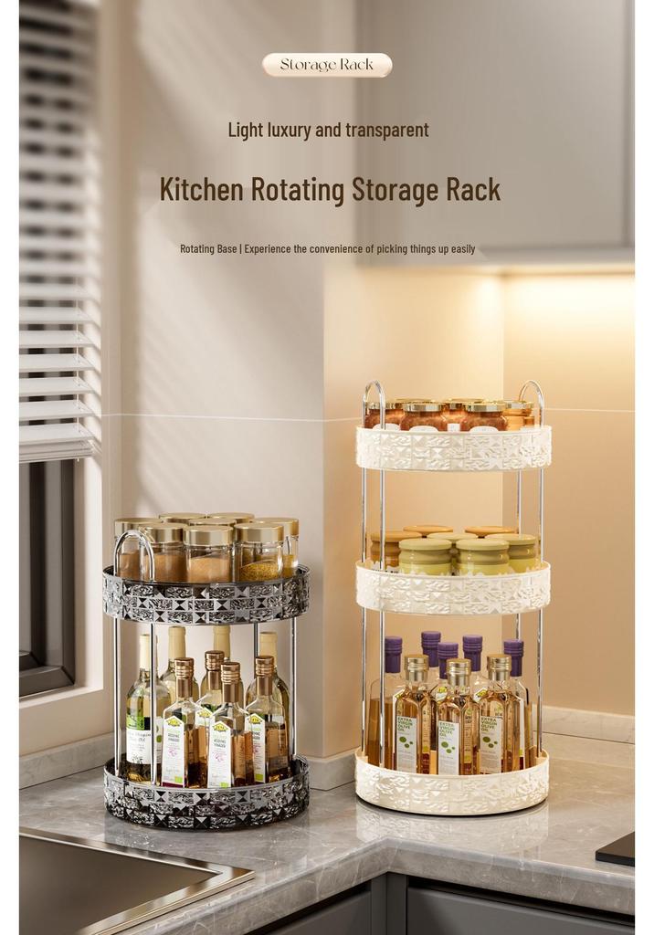 Étagère de Rangement Rotative Multi-couches pour la Cuisine et les Cosmétiques