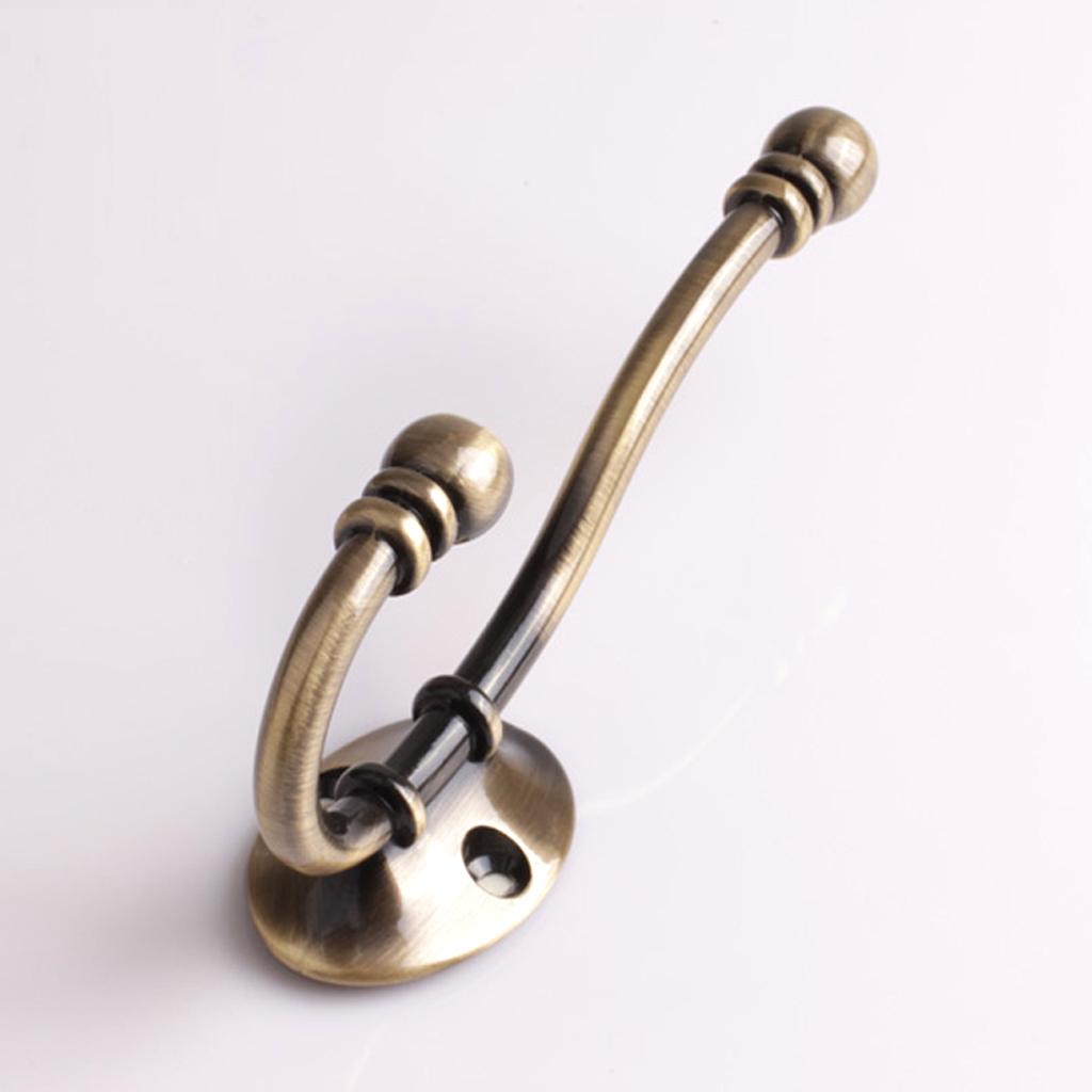 10Pcs Coat Hooks Antique Hanger Up & Down Double-hook European Hat Hanger Heavy Duty Robe Holder Towel Hooks with Screws