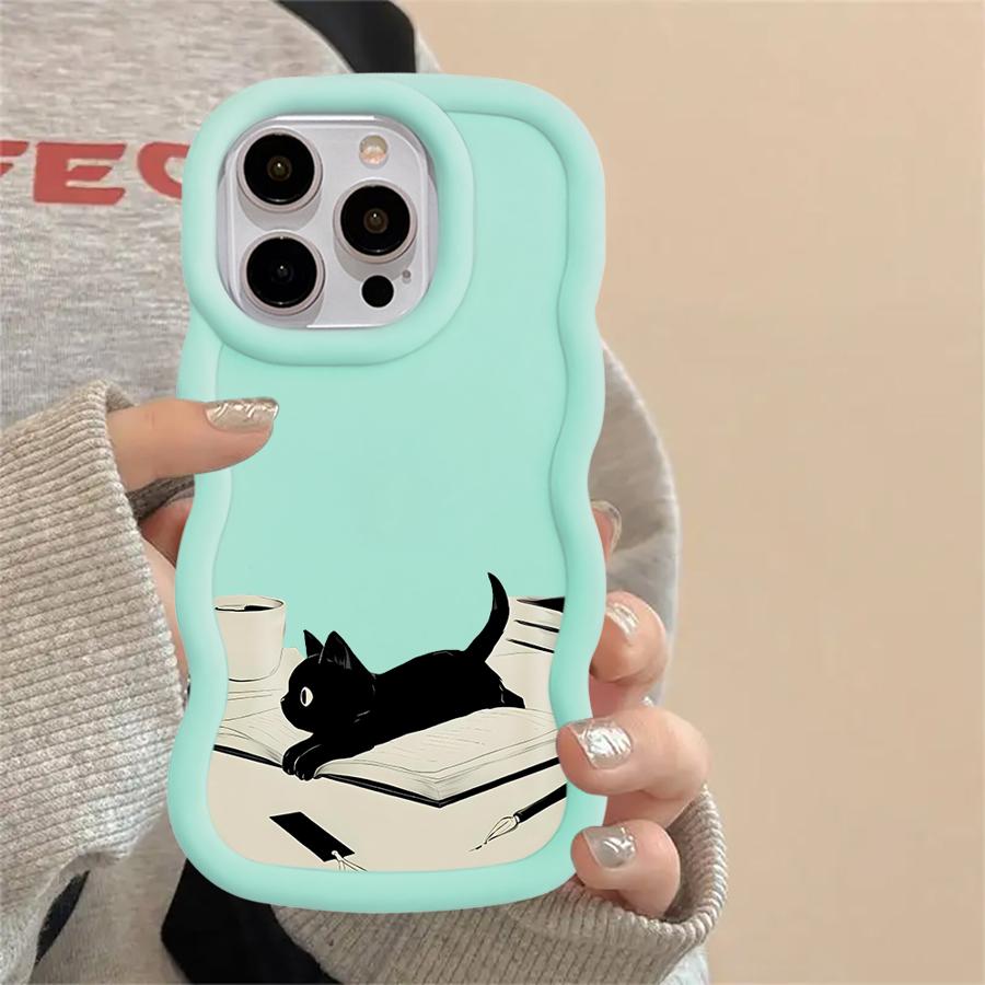 Cute Cat Case for iPhone 18 12 14 XR 17 Air 16 Pro Max 8 11 13 15 Plus Soft Phone Cover