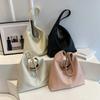 Soft leather large capacity bag for women casual shoulder bag with armpit monochromatic feminine all matched