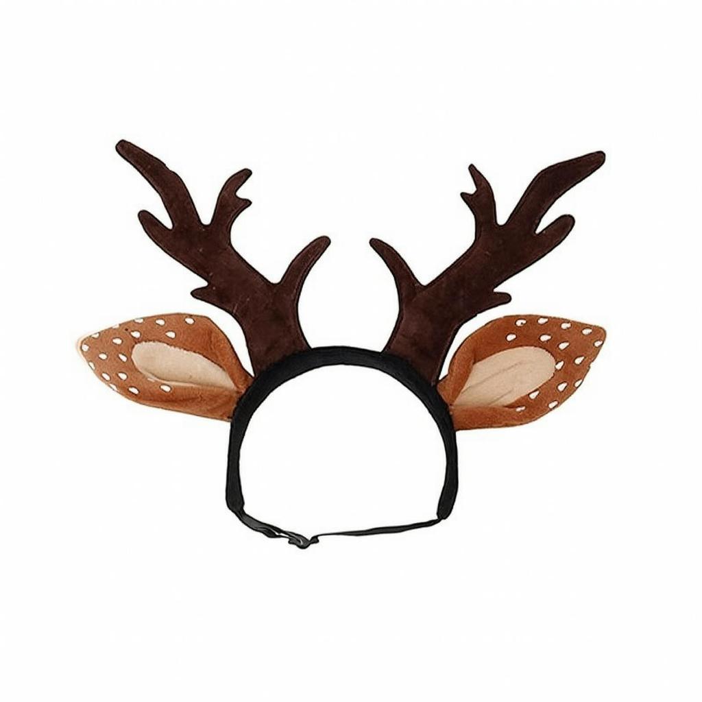 Pet Headband with Antlers Festive Headwear Soft for Pets