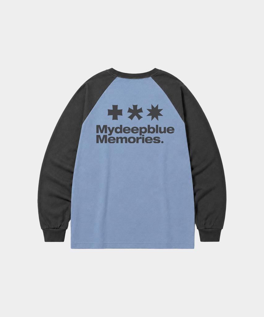 MY DEEP BLUE MEMORIES Mm Symbol Logo Raglan Tee (Blue/Charcoal)